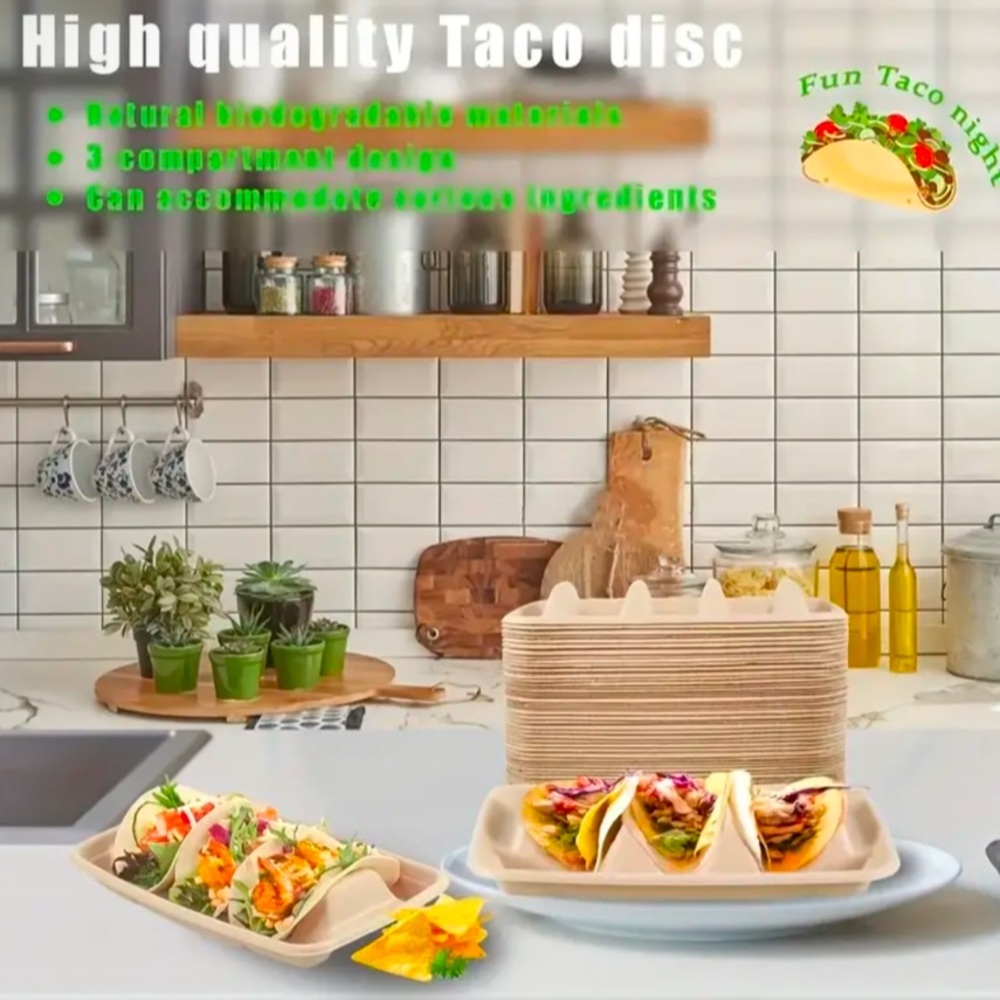 Dishes, NWT, Set of 40, Taco Disposable Dishes, Get this Party Started - Picture 10 of 12